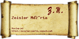 Zeisler Márta névjegykártya